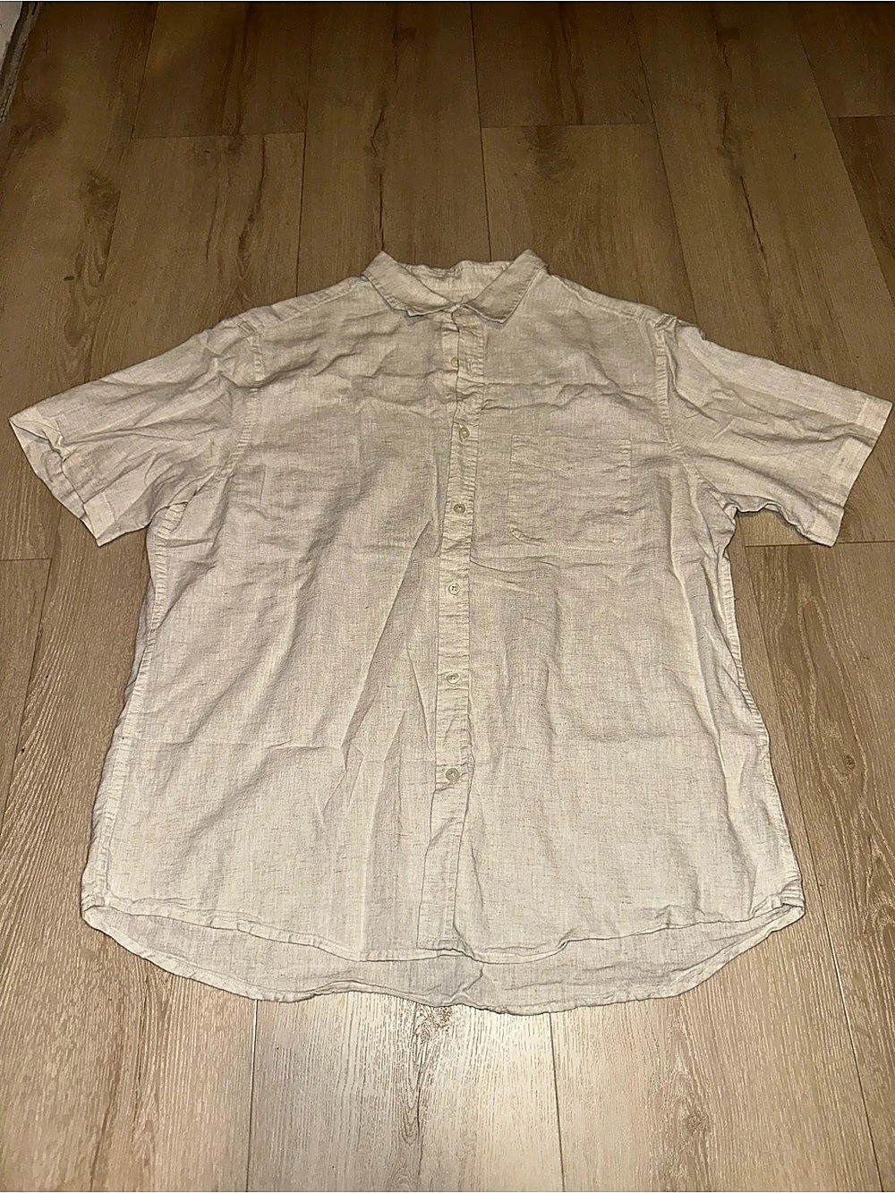 Old Navy Everyday Shirt Regular Fit Linen Blend Short-Sleeve Shirt Linen Blend